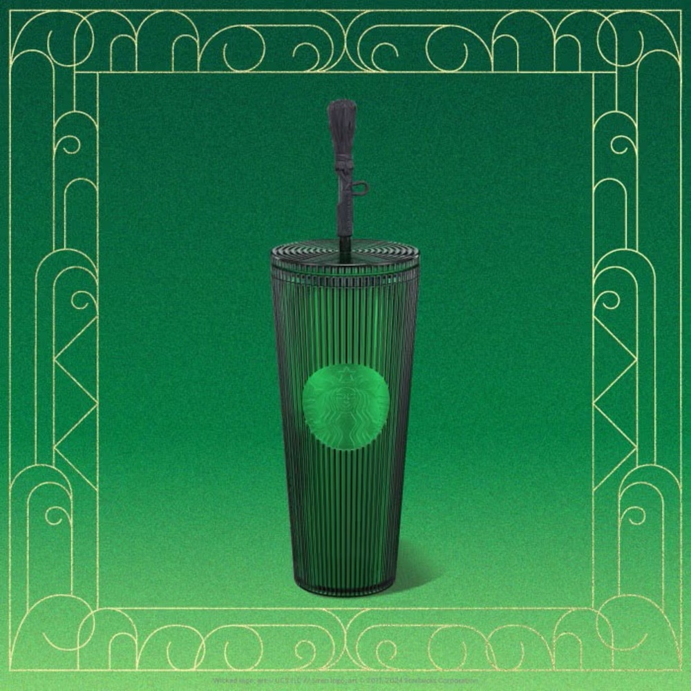 Starbucks Wicked | Elphaba Thropp 24oz Cold Cup with Broom Straw Topper